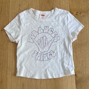 Pac Sun x Stranger Things Baby Tee Hang Loose Size S White Purple